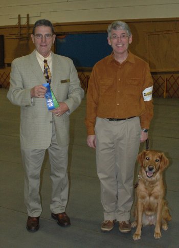 Penny and Jim with judge and ribbons