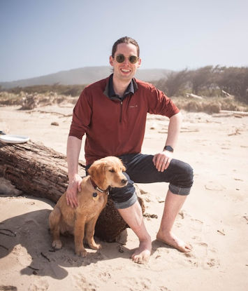 Ryan and Nimbus at the Beach