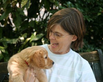 Lady with 7 week old puppy